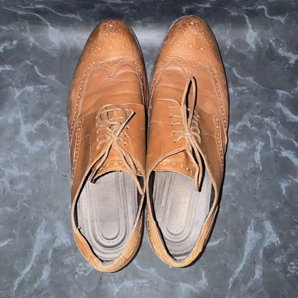 Cole Haan Benton Wingtip Brown Leather Oxfords Dress Shoes Mens Size 10M